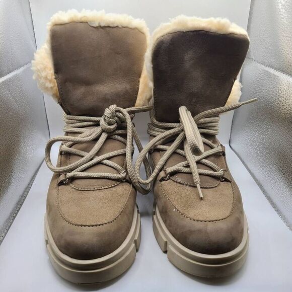 AVELLINI PORTUGAL SUEDE SHEARLING SHERPA LACEUP BOOTS SIZE 8 - Picture 6 of 6